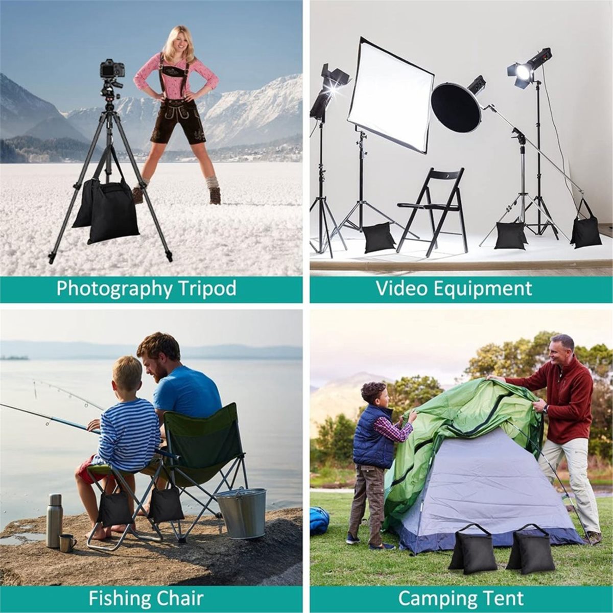 Light Stand Sandbag - DT75BG 8-pack zandzakken, gewichtszakken voor lichtstatieven,