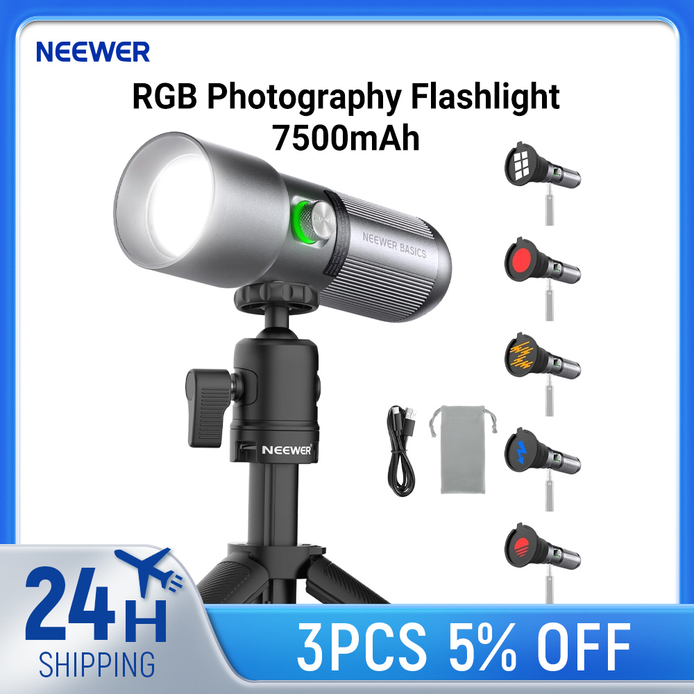 Photography Lighting Basics - NEEWER BASICS RGB Fotografieflitslamp met bureaustatief/4