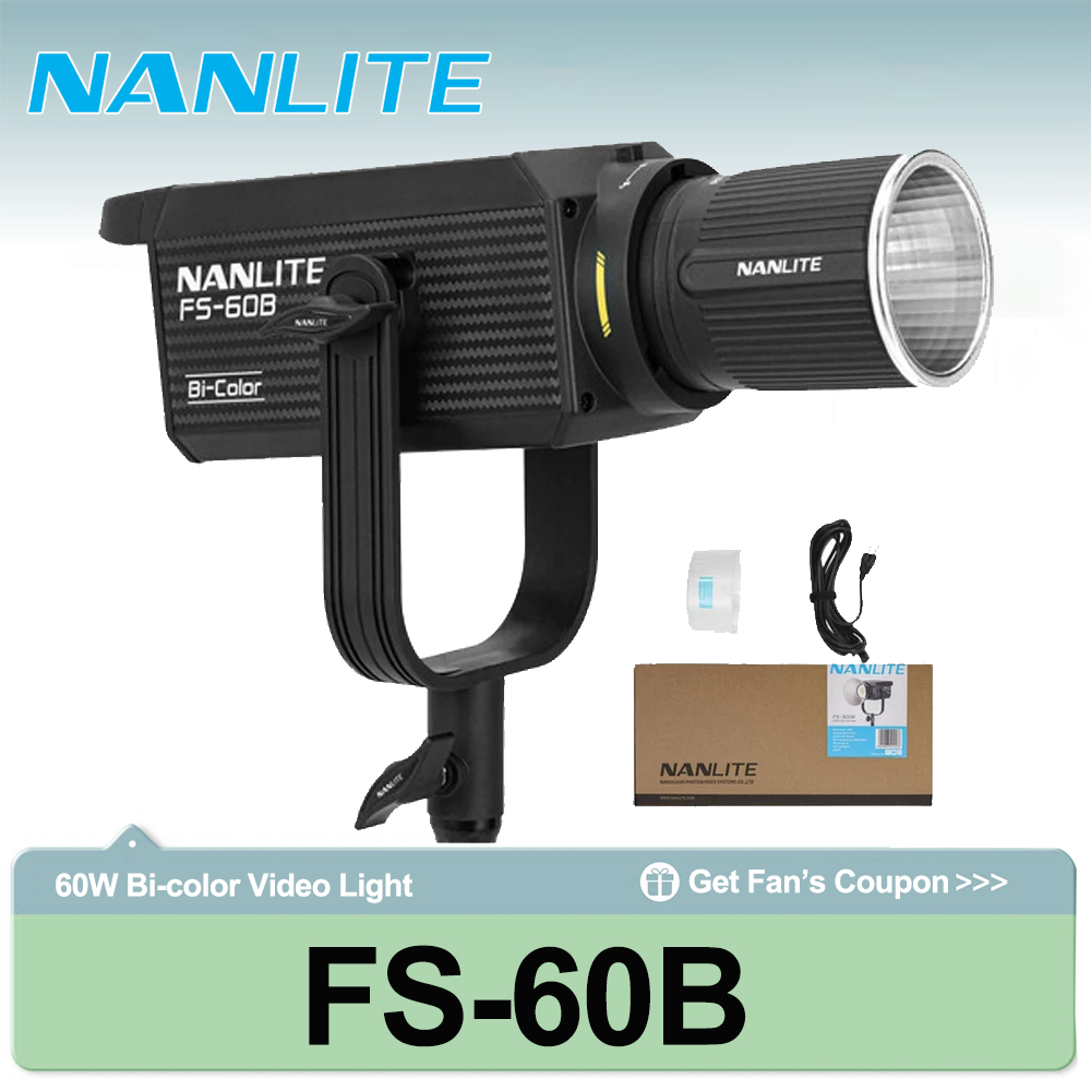 Photography Lighting For Outdoors - Nanlite FS-60B 70W Bi-color Spotlight 2700K-6500K