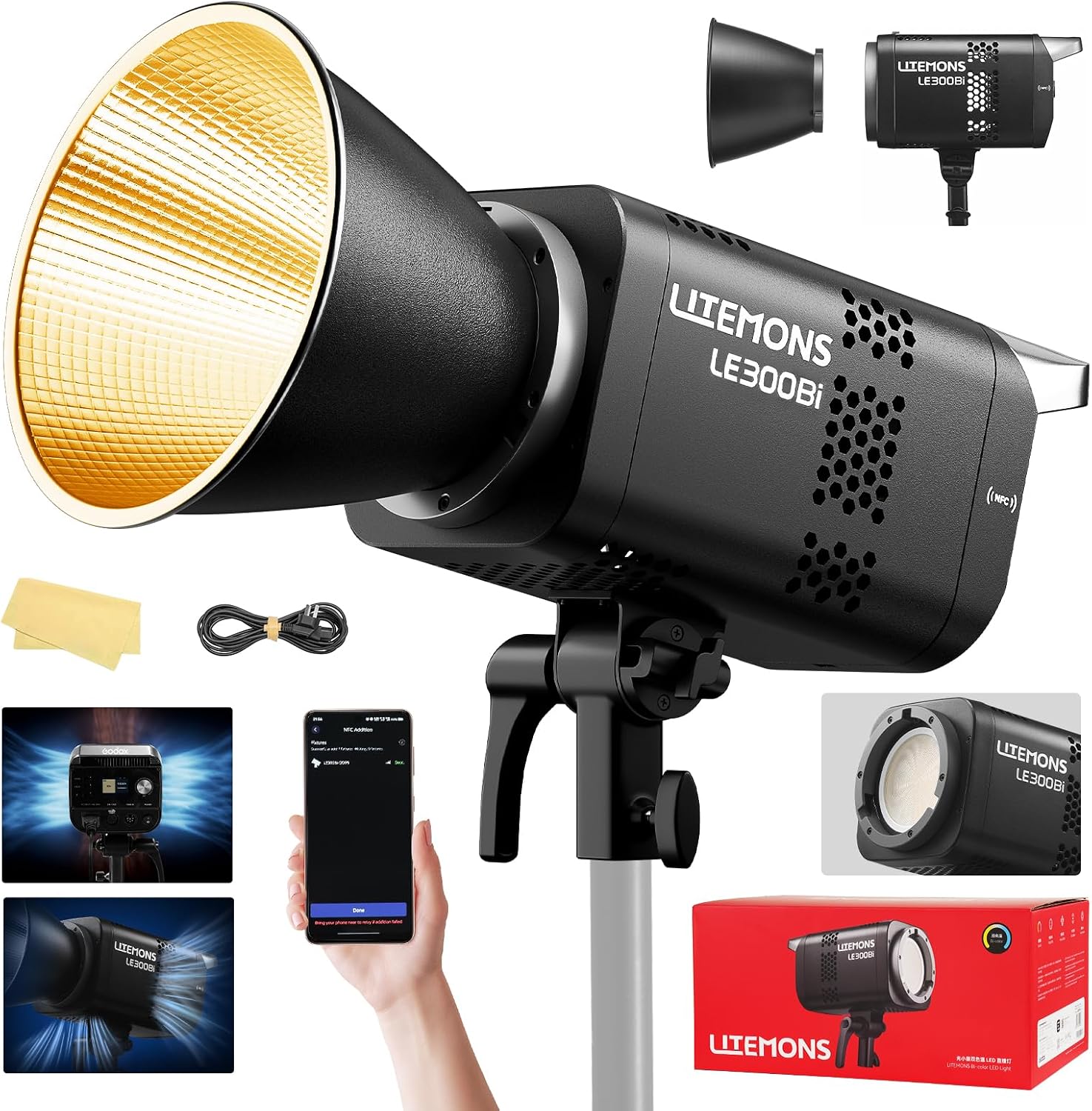 Photography Led Lighting Kit - RGB LED Videoverlichtingsset, 3-pack studio-videolampen met