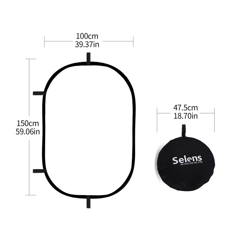 Video Light Panel Led - 100X150CM Opvouwbare Ovale Reflector Zachte Licht