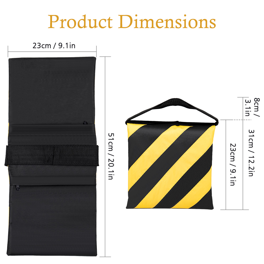 Light Stand Sandbag - SH Zwart-gele gestreepte fotografie zandzakken C-standaard