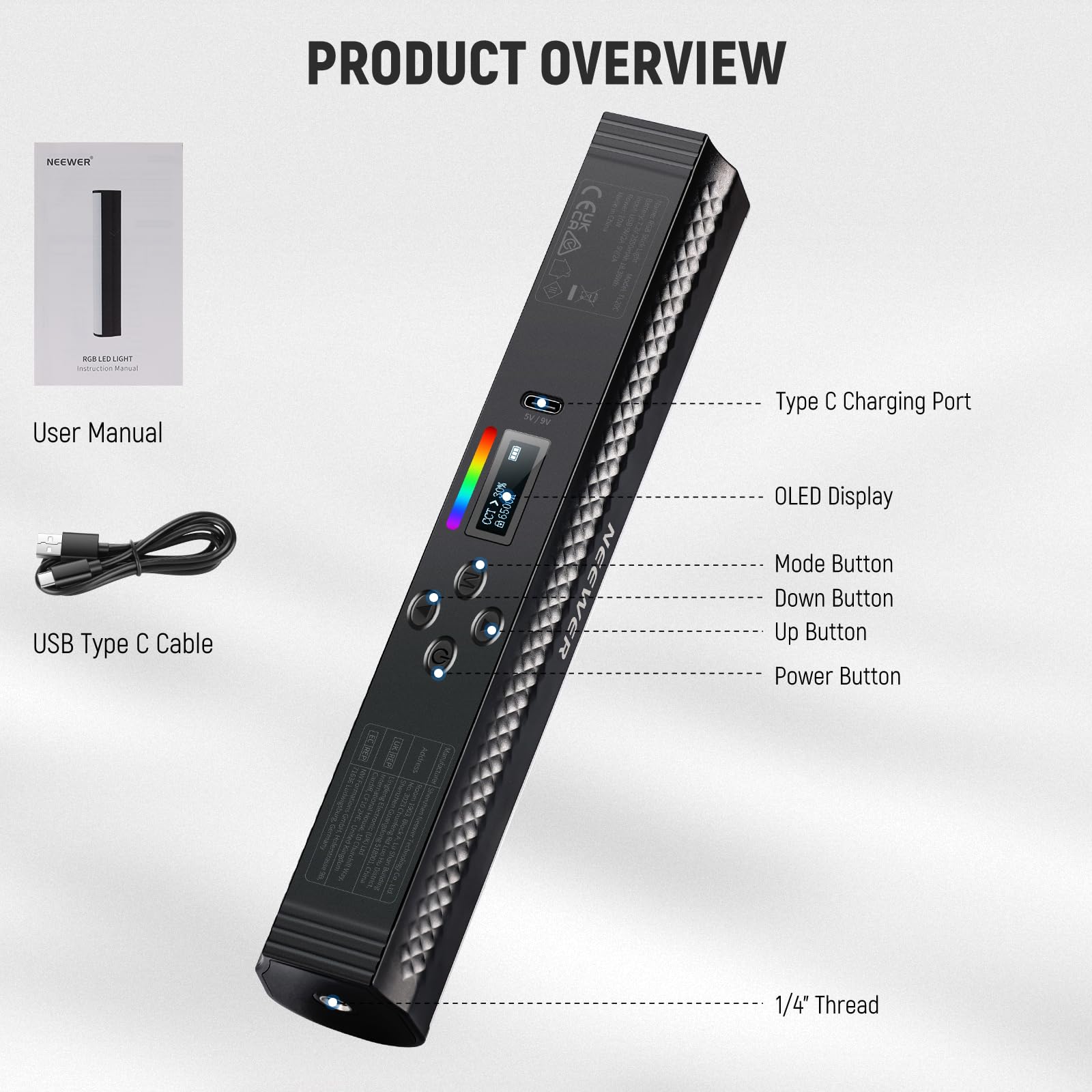 NEEWER RGB Light Wand met APP- - Photography Lighting System recensie en prijs