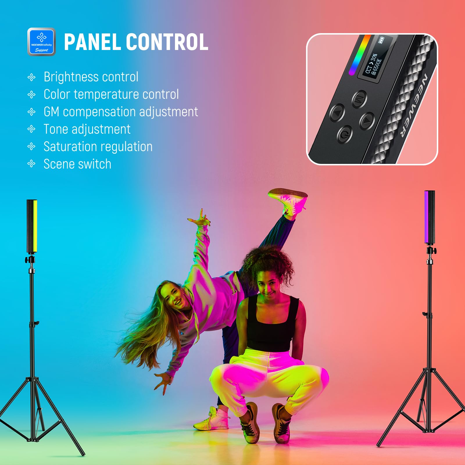 NEEWER RGB Light Wand met APP- - Photography Lighting System recensie en prijs