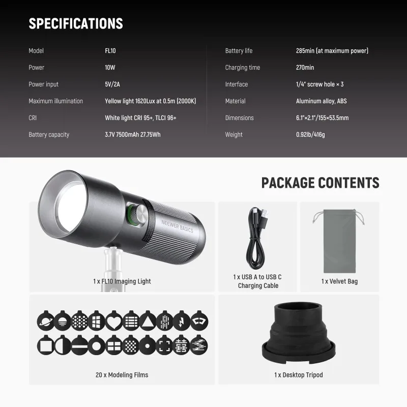 BASICS RGB Fotografieflitslamp - Photography Lighting Basics recensie en prijs